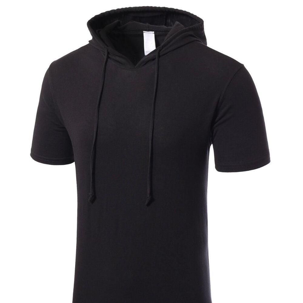 FXN Men's Short Sleeve Tee w/ Hoodie Black